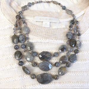 Lucas Lameth 3 strand banded agate Necklace